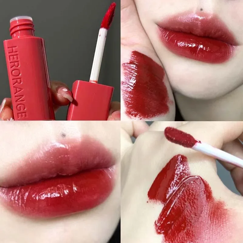 Mirror Lip Gloss Lip Glaze Transparent Glass Lasting Moisturizing Waterproof Liquid Lipsticks Sexy Red Lips Cosmetics 6 Colors