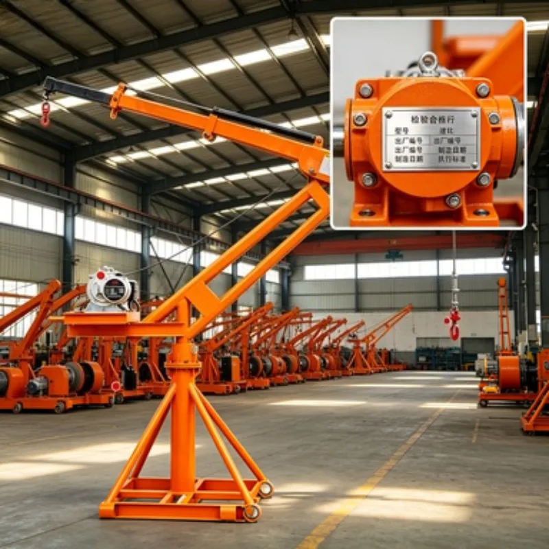 Self-Propelled Telescopic Boom Crane – 1Ton Electric Hoist, Portable Floor Crane with Anti-Tip Stability, Ideal for Heavy Load