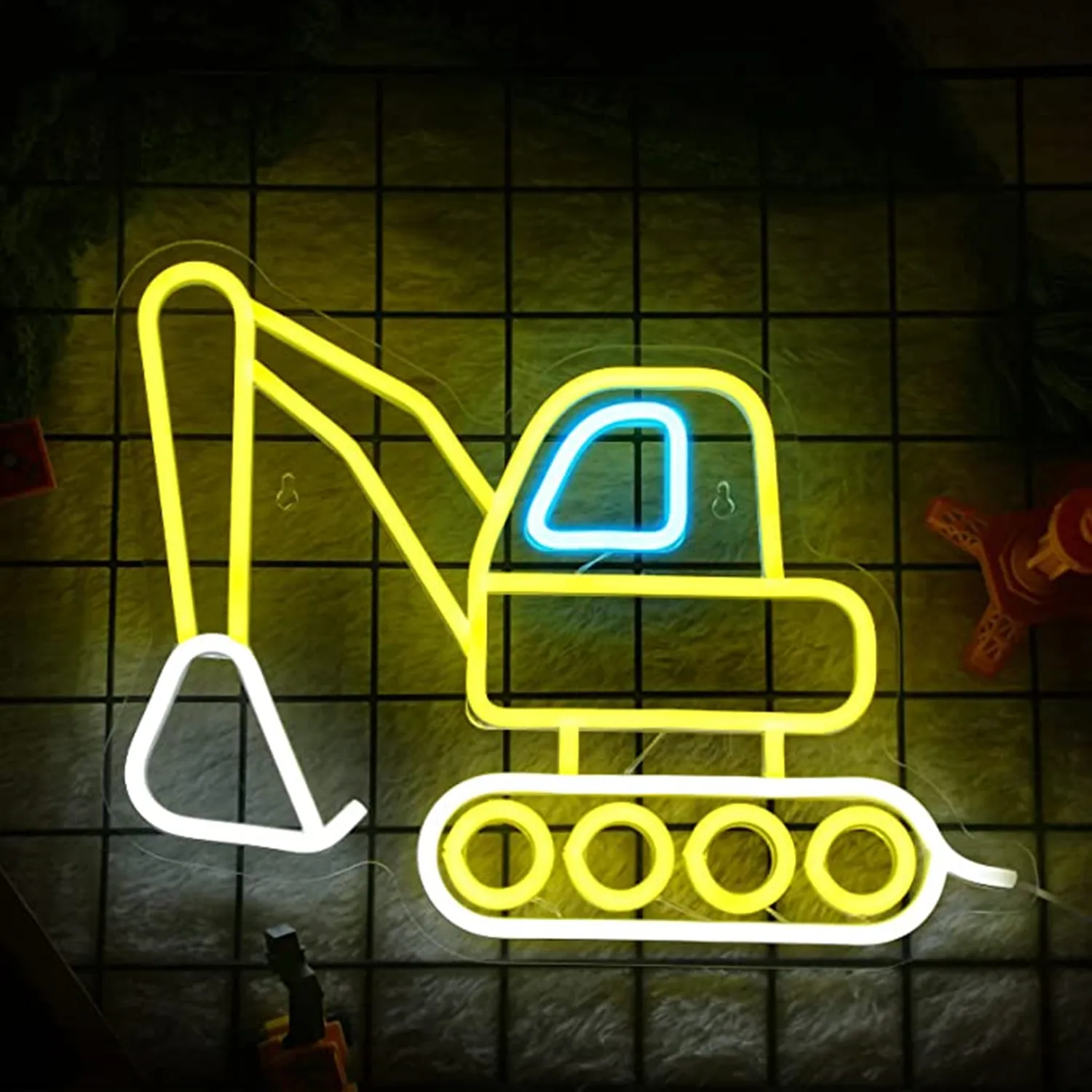 

Excavating Machinery Neon Sign Room Decor Fun Light LED Neon Sign for Bedroom Wall Art Decor for Kid Room Party Light Anime Gift