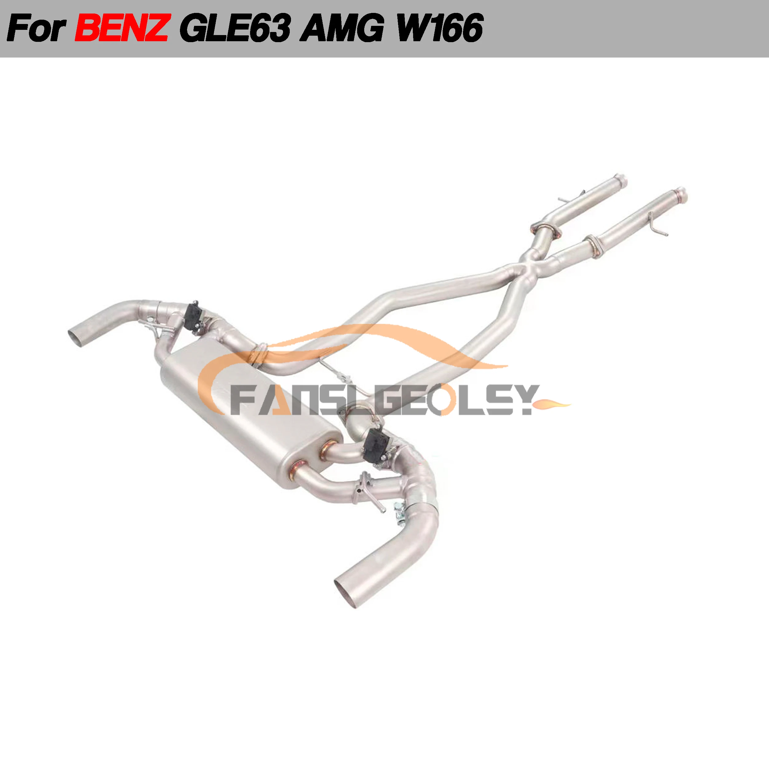 For Mercedes-Benz GLE63 AMG W166 Stainless Catback Performance Exhaust System Valve Muffler Pipe Tuning exhaust assembly