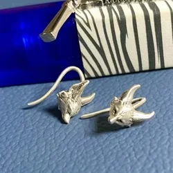 Shanhaijing Fairy Fox Earrings Female Phoenix Tail Flower Chinese Style Design Sense Earrings Everyday Versatile Earrings Female