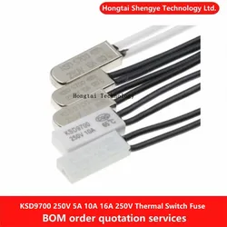 KSD9700 15/40/80/95C-155 Degree 5A 250V Metal Chip Temperature Switch Normally Open Thermostat Sensor