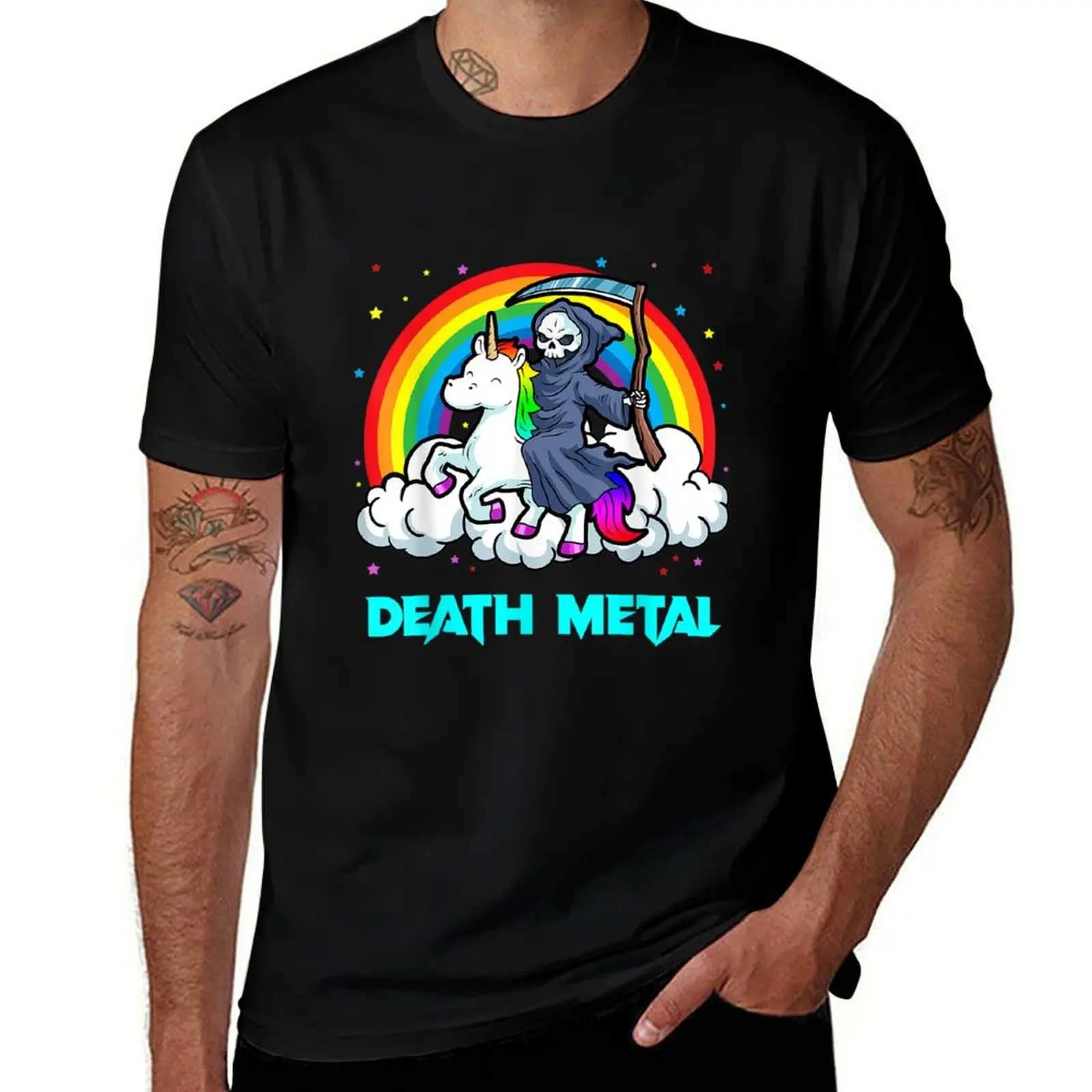 

Grim Metal shirt pack man t Shirts Unicorn T-Shirt cotton Heavy for man Rainbow graphic shirts Reaper t Metal Death