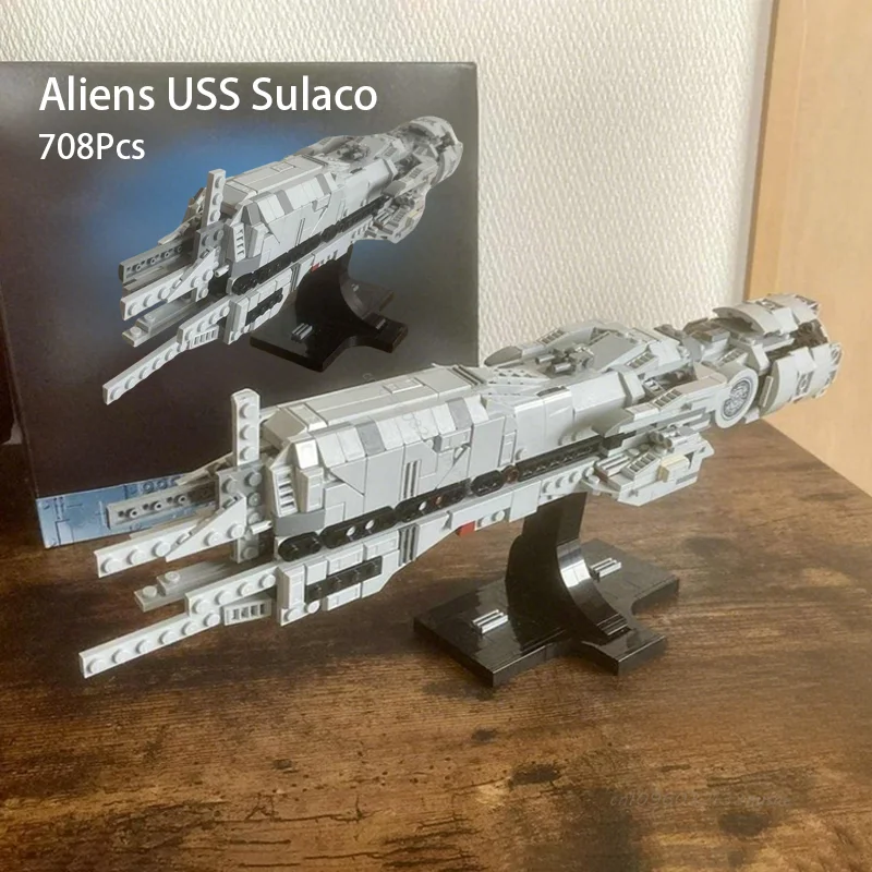 

MOC Space War Battleship Series Aliens USS Sulaco Spaceship Building Blocks Model DIY Assembly Bricks Set Model Toys Kids Gifts