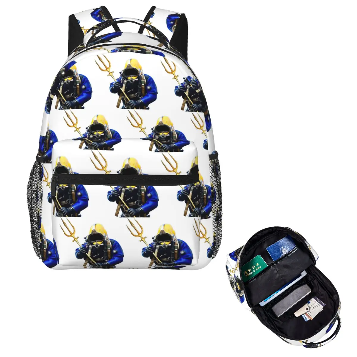 

Diver, Marine Animal Tamer Student Backpack School Bag Hiking Travel Daypack for Boys Girls Fashion Bookbag Shoulder Bags