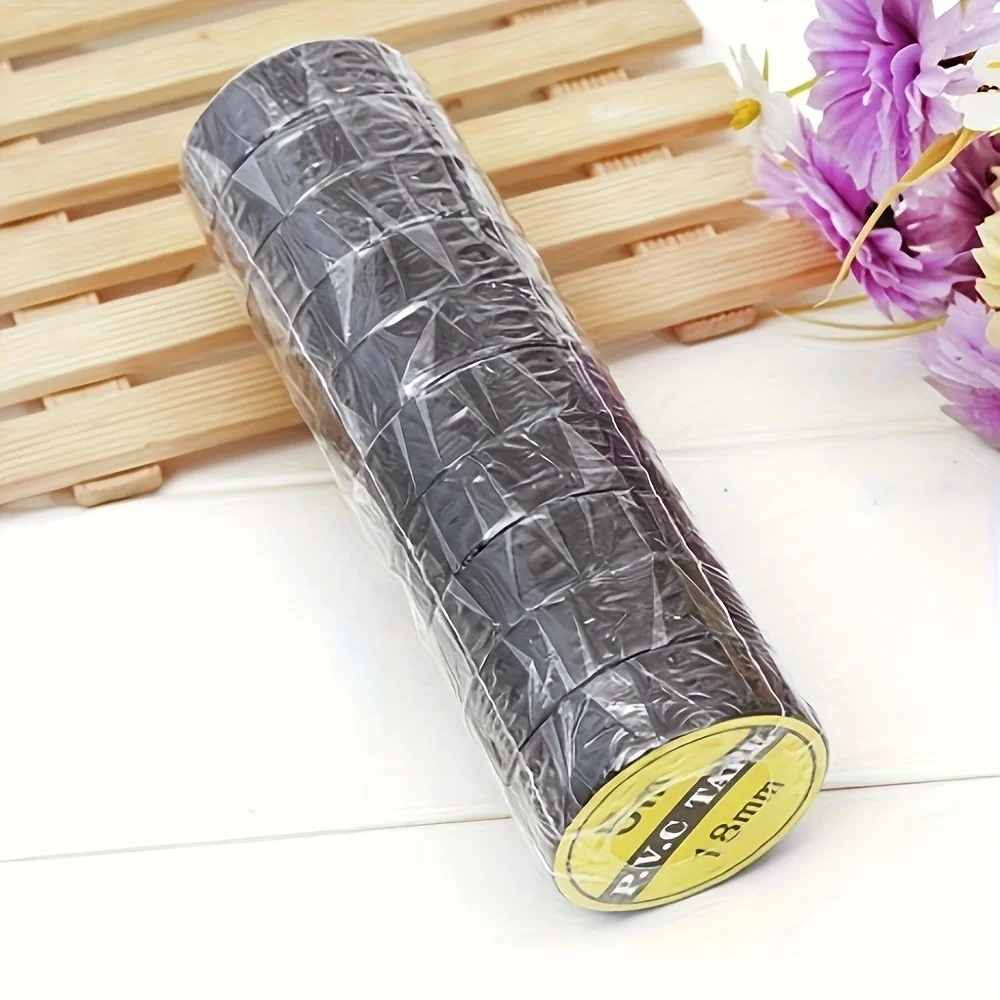 5 Rolls of Black Electrical Tape, Heat-Resistant, Waterproof, Flame-Retardant, Practical Insulation Tape with Strong Adhesion, Suitable for Indoor/Outdoor Wiring, DIY Projects, Home and Professional Use