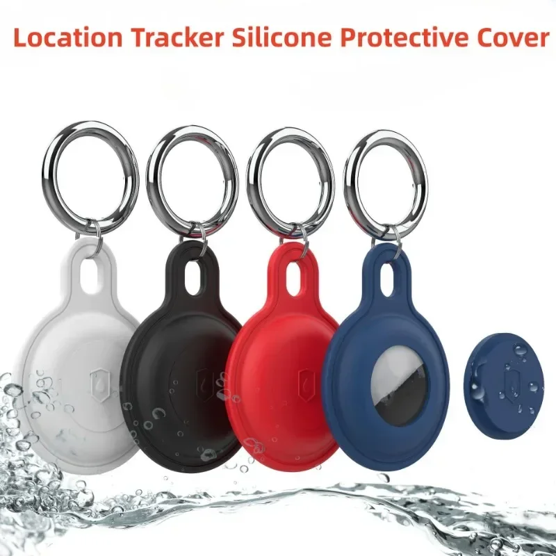 Silicon Keychain for Apple Airtags Case Protective Cover 360° Waterproof  Airtag Holder Tracker Accessories AirTag Case Key Ring image 3