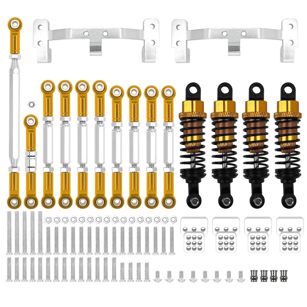 WPL C14 C24 MN D90 MN99S Metal Chassis Link Rod Pull Rod Mount Holder Shock Absorber Set RC Car Upgrades Parts Accessories