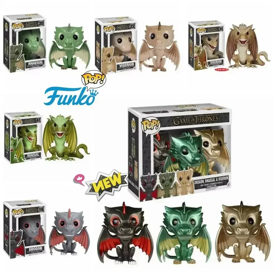 Funko POP Game Of  NIGHT KING ICY VISERIONThrones 22# 34# Daenerys Drogon 16# RHAEGAL 20# 47# Toy Figures Collectible Model Toys