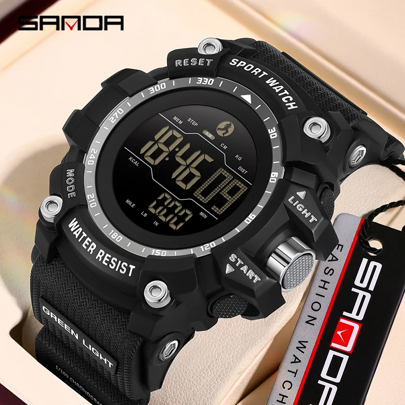 

SANDA New Luxury Digital Men's Watches Fashion Men Sports Luminous Watch 50m Waterproof Military Wristwatch Male Reloj Hombre