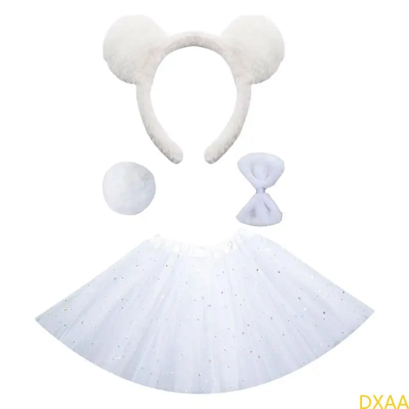 DXAA PANDA ASSUTORIALS EARS TEALHER TUTU HALLOWEEN Animal Cosplay Props #4