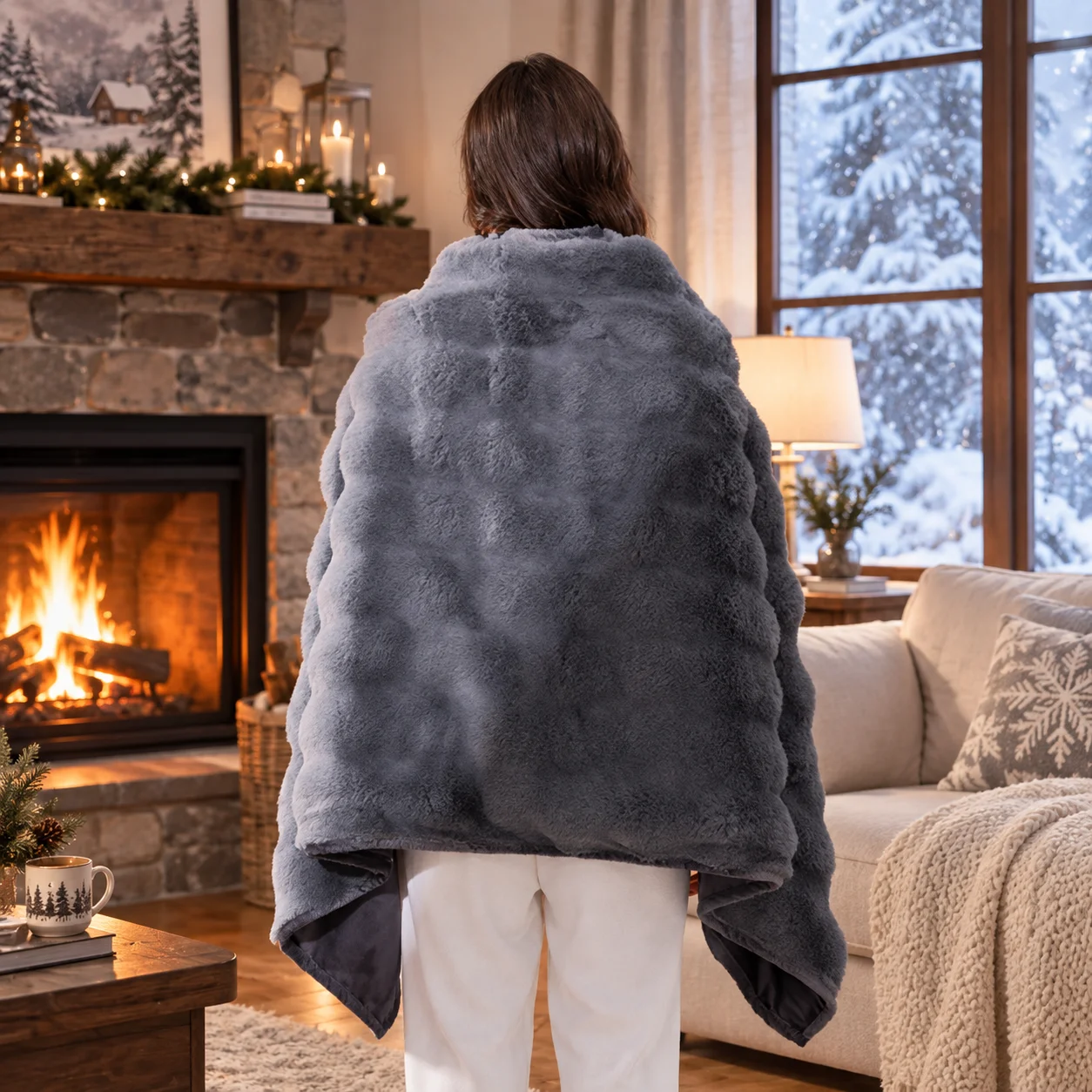 Winter electric blanket shawl multifunctional heating 3-speed temperature control USB anti cold warm heating blanket