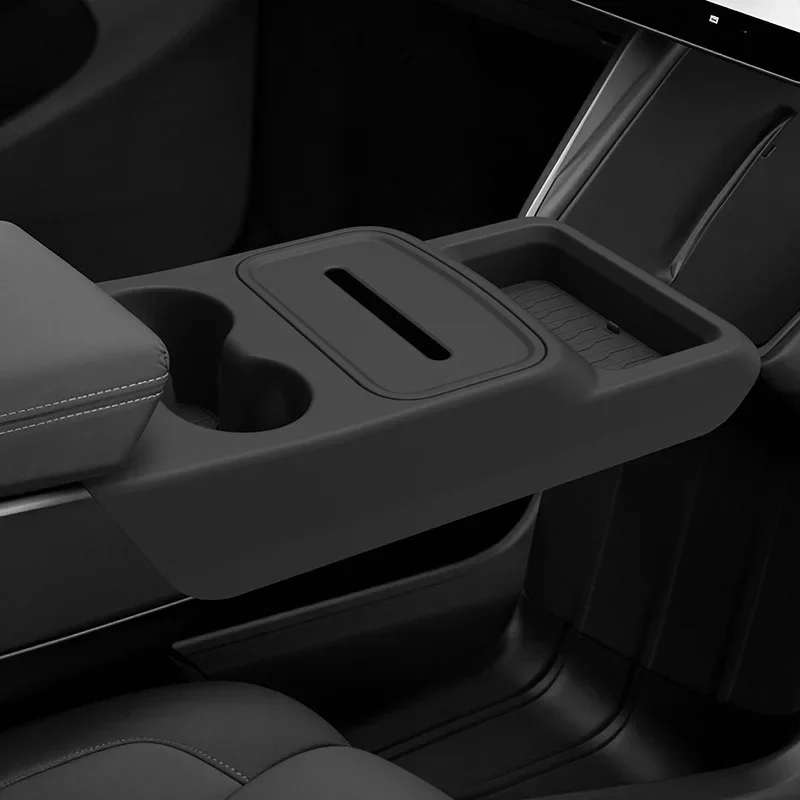 For 2025 Tesla Model Y Standard RWD Center Console Storage Box Multi Function Cup Holder Drink Rack Organizer Tray Auto Interior