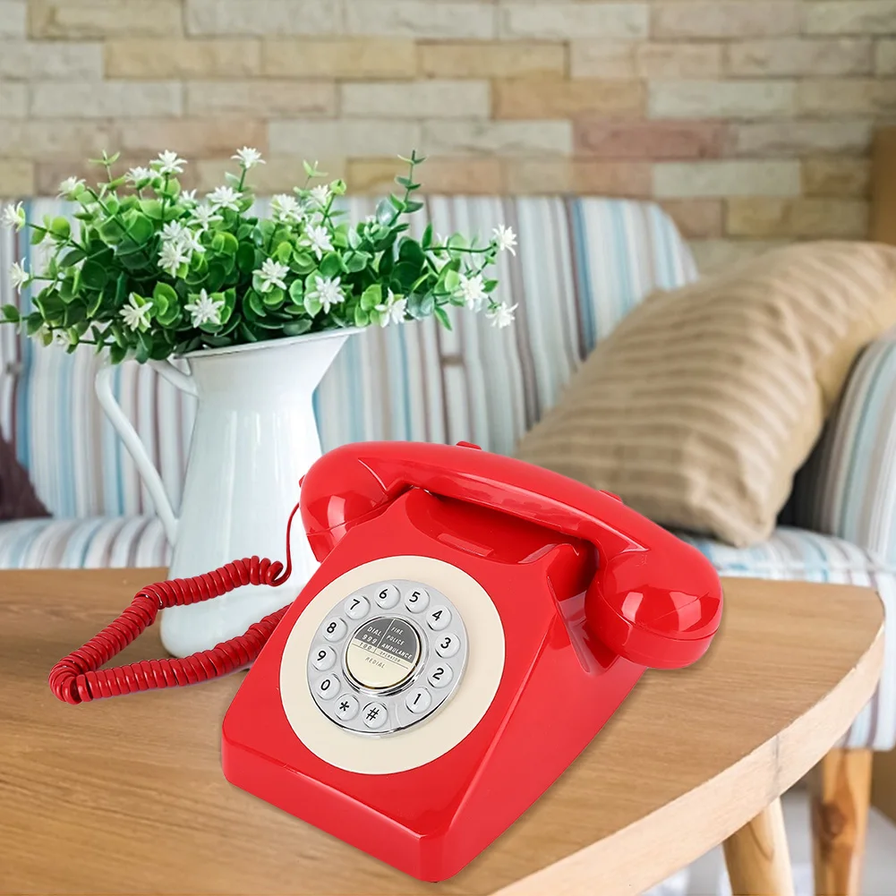 Retro Vintage Antique Telephone Hotel Re‑ Hand‑ Landline Phone Desk Telephone Vintage Landline Rotating Handset