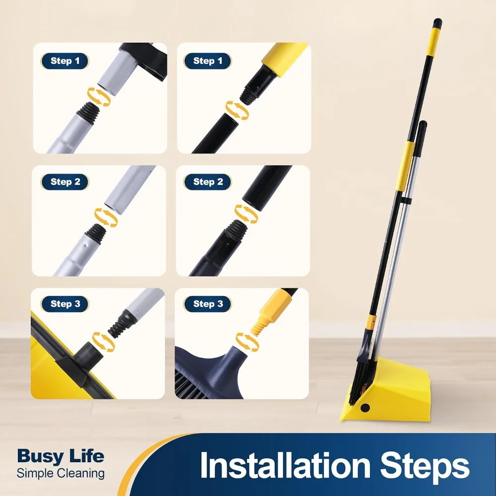 Heavy Duty Broom and Dustpan w - Home Office Marketing avaliação e preço