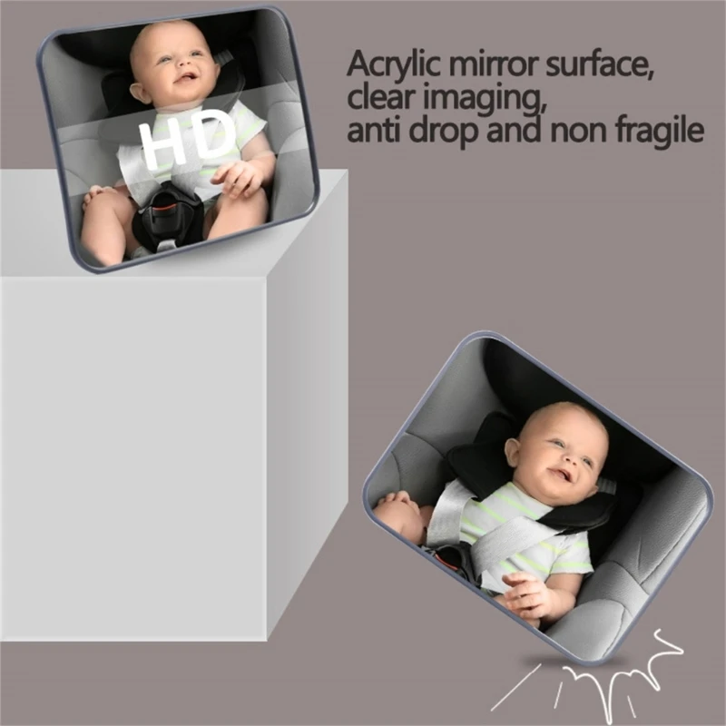 Verre pour bébé facile à fixer, Solution pratique, verre vue arrière léger en acrylique, verre vue pour