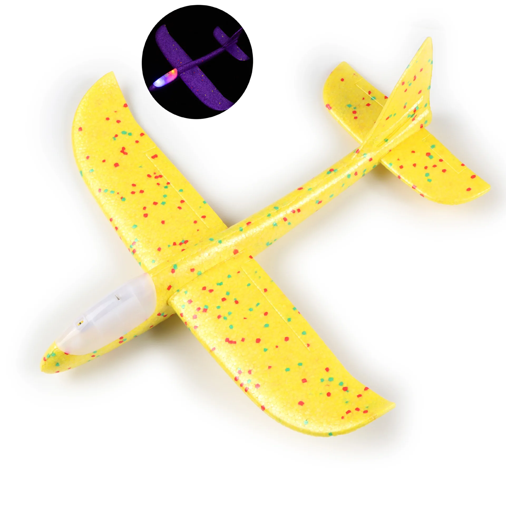 Children Light-emitting Hand-thrown Large Aircraft Fun Outdoor Sports Hand-thrown Foam Drop-proof Aircraft Kids Interactive Toy