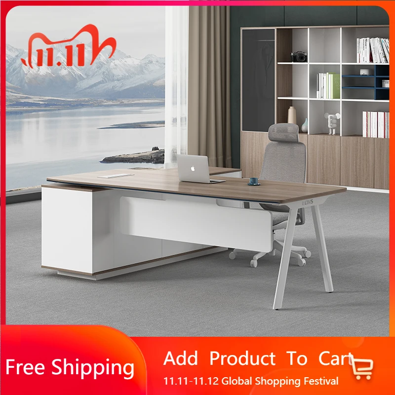 

Simple European Boss Table Modern Designer Drawers Accessories Standing Desk Unique Executive Secretary Escritorio Furniture