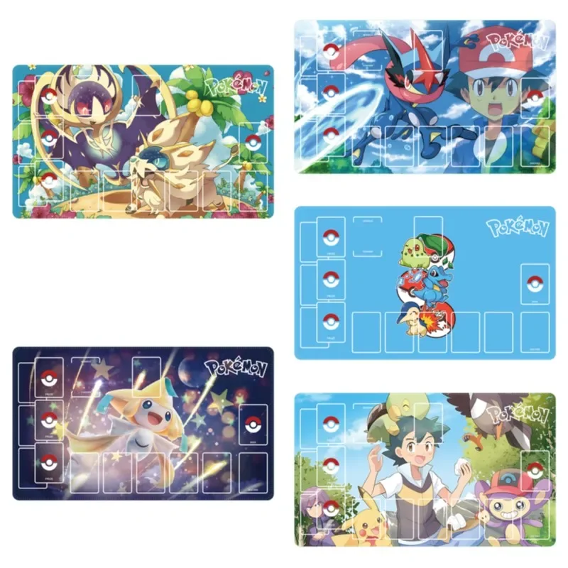 Anime Pokemon GAME PTCG Dedicated Card Playmat Battle Against Pikachu Jirachi Lunala Solgaleo Collection Gifts Toys 60*35*0.2cm