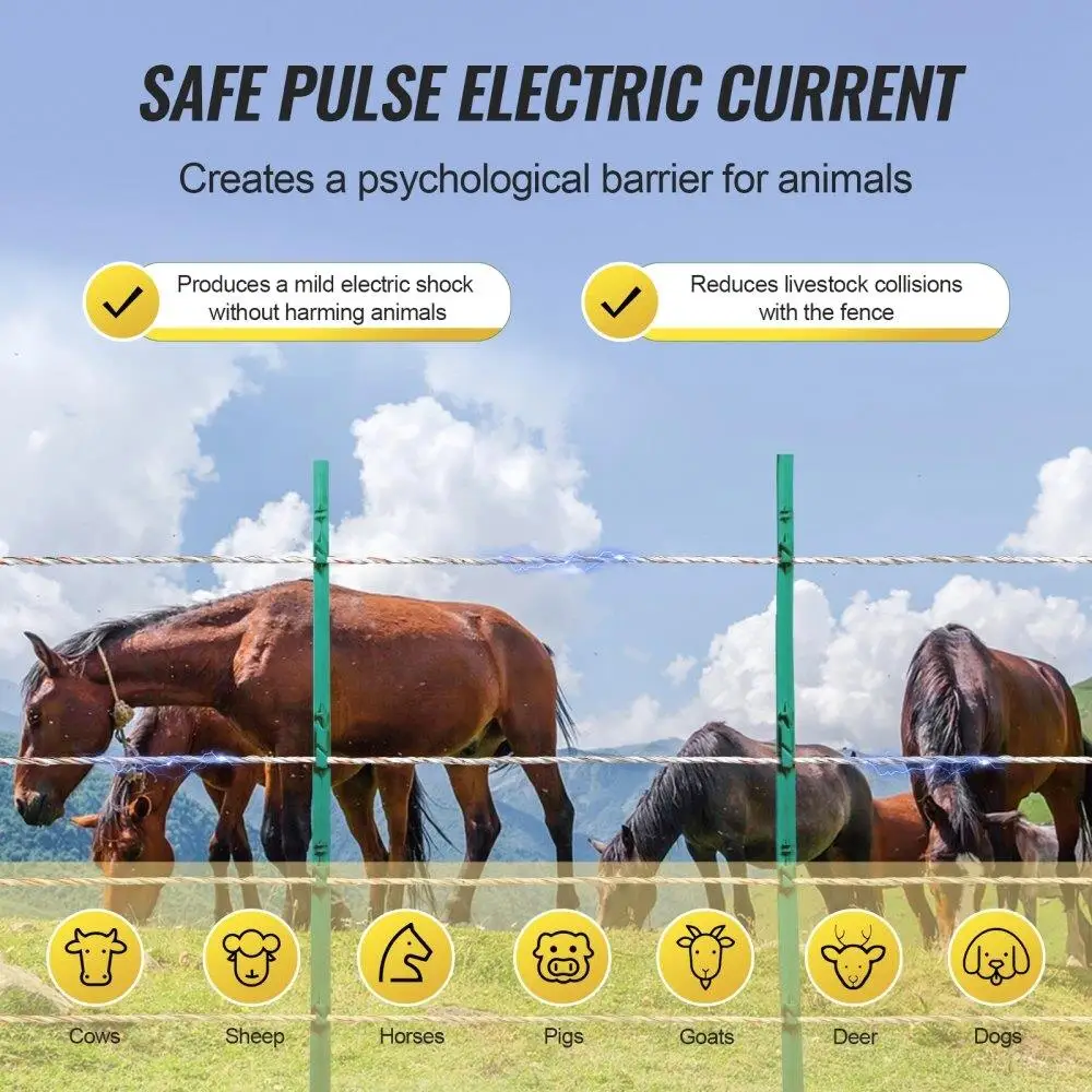 Fio elétrico para cavalo e gado, Polywire para gado, 2625ft, 800m