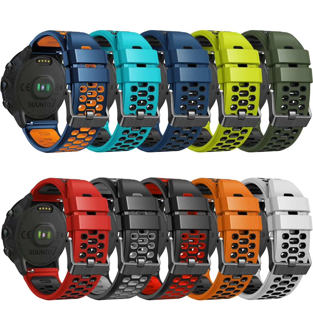 24mm Strap New Silicone Original Watchband For Suunto 7/9/9 Baro/D5/Sport Baro/Spartan Sport Wrist HR Bracelet Band Accessories