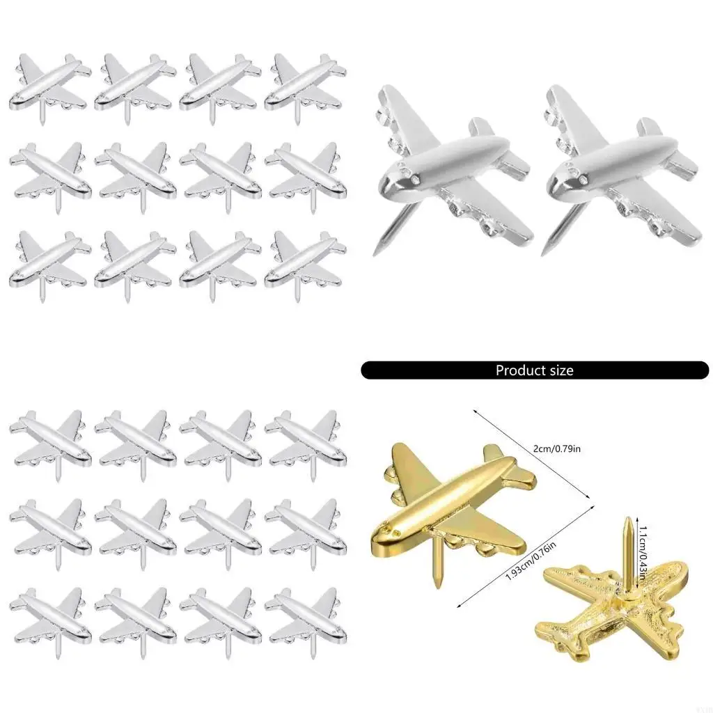 

12Pieces 3D Airplanes Thumbtacks Durability Metal Bulletin Board Tacks For Home