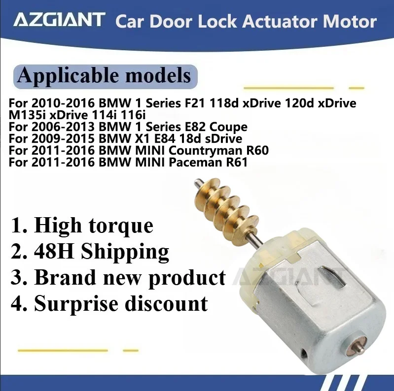 AZGIANT 10426 3J3237 Central door lock motor for BMW MINI Countryman R60/Paceman R61/X1 E84/1 Series E82/F21 car accessories