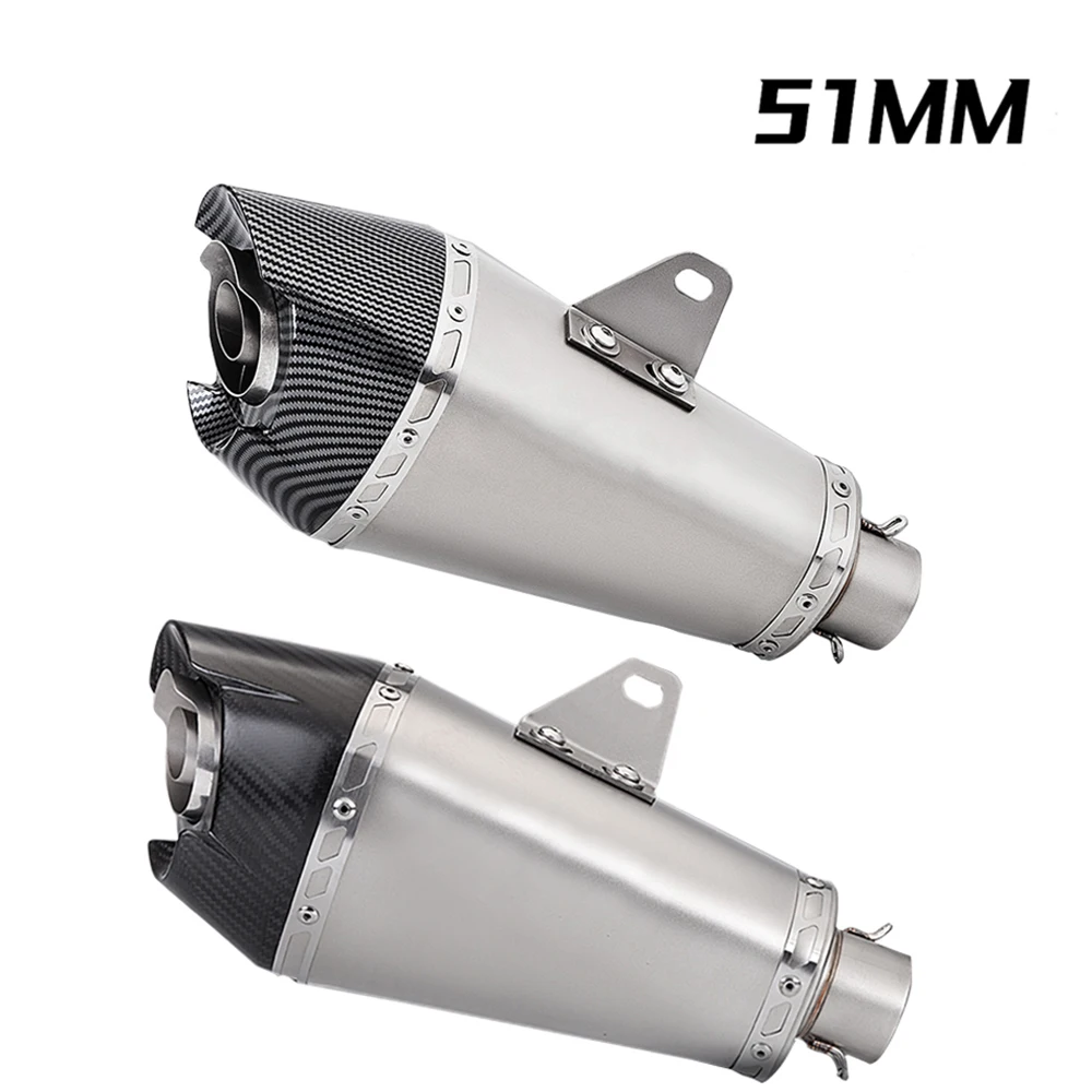 Escape Pipe Carbon Fiber Muffler For FZ6 GSX250R NINJA400 CBR300R For AT2 Universal Motorcycle Exhaust