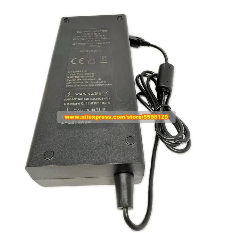 Genuine SOY-4800625-431 AC/DC Adapter 48V 6.25A 300W Laptop Charger Round with 4 Pins Power Supply