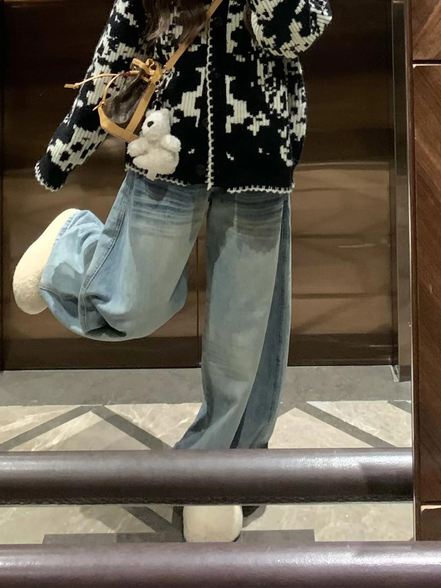 

Большие размеры, зимние новые утягивающие синие джинсы, широкие брюки с высокой талией, женские модные повседневные брюки, нож