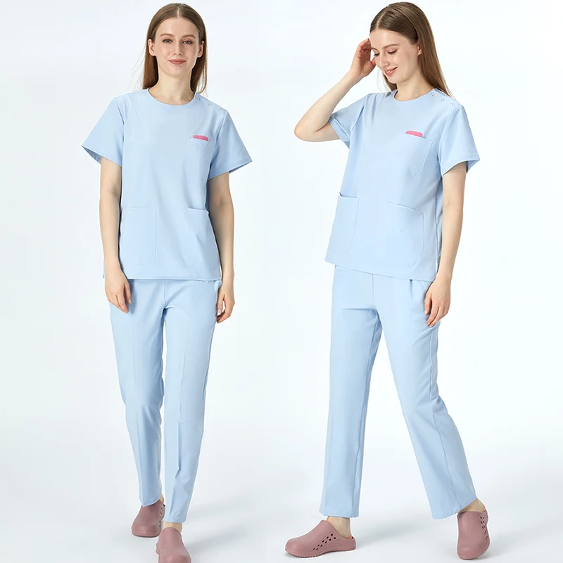 

UltraAir™ Women's Scrub Set:2 Pockets Top&2 Slant pockets Full Elastic with Drawstring Pants Quick Dry Dental Scrub Uniform S02