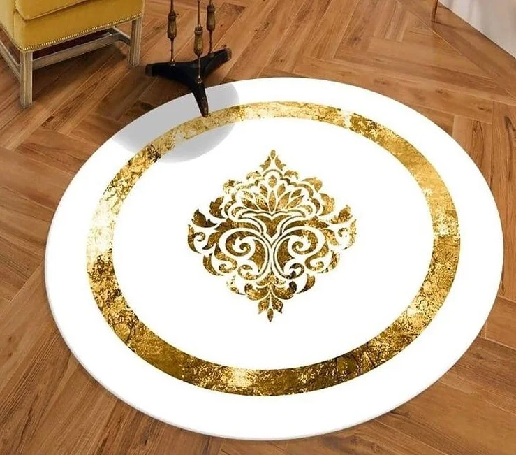 Round Antibacterial Non Slip Leather Base Living Room Bedroom Corridor Kitchen Carpet Rugs carpets for living room Lounge Rug