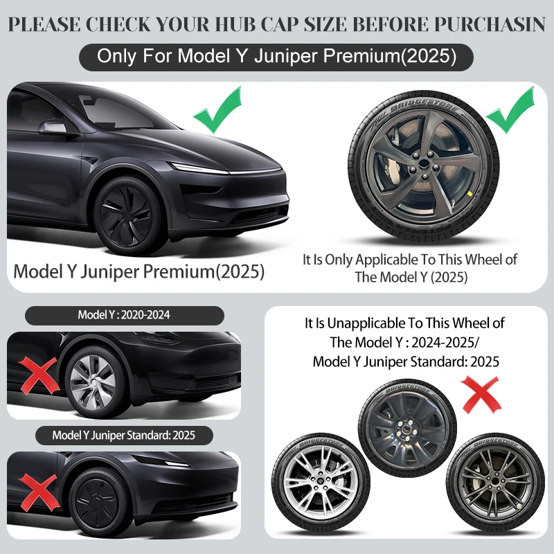 4 قطعة 19 بوصة HubCap ل تسلا نموذج Y جونيبر 2025 إعصار نمط السيارات Hubcap استبدال عجلات غطاء كامل حافة الملحقات