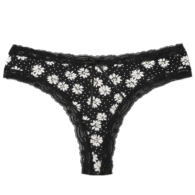 Felinus Women Sexy Flowers Lingerie Low-Waist Panties Lace G-String Thong Ultra-thin Soft Breathable Female Underwear Intimates