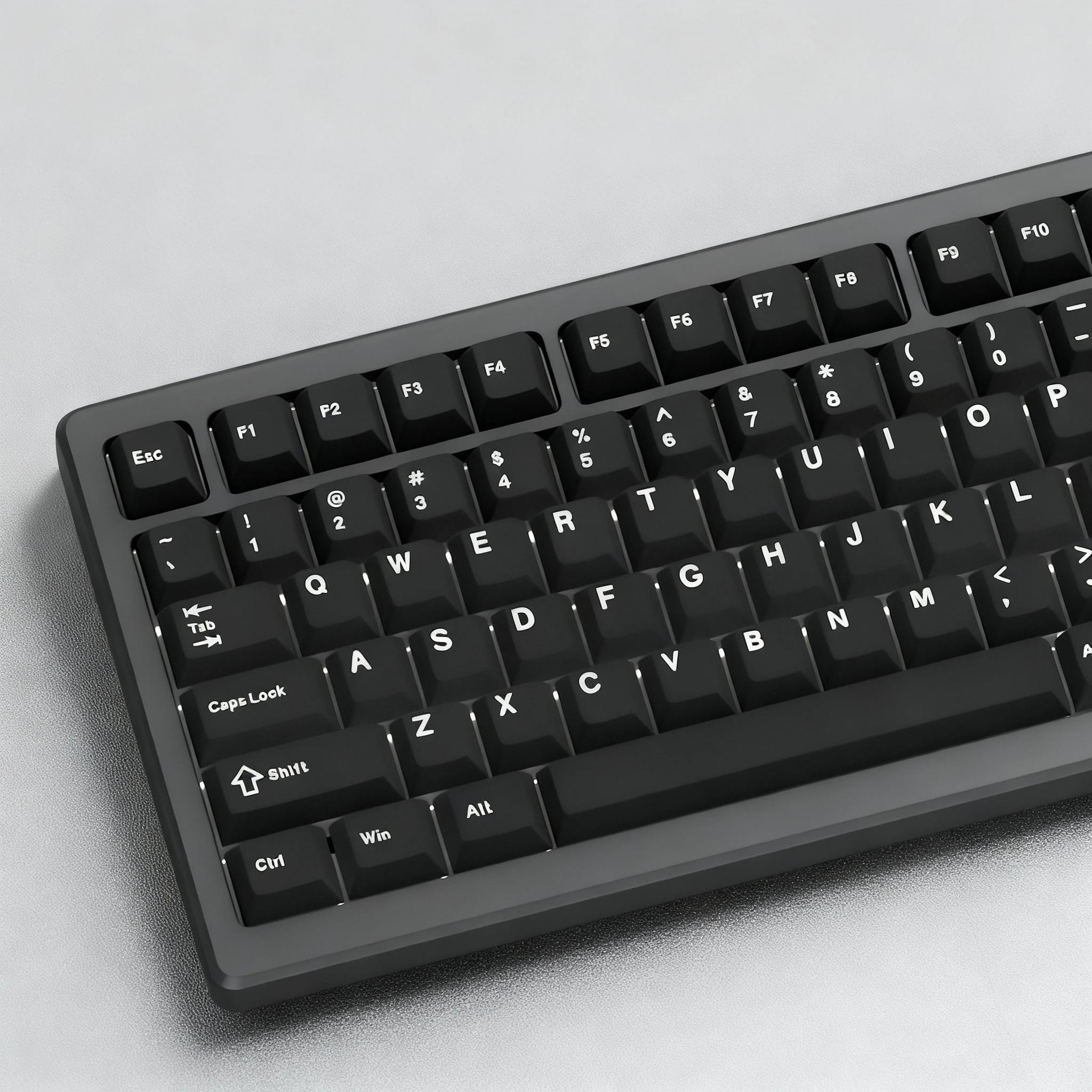 

Минималистичные черные колпачки для клавиш Double Shot PBT, 120 клавиш, колпачки для клавиш с вишневым профилем для переключателей Gateron MX, игровая клавиатура