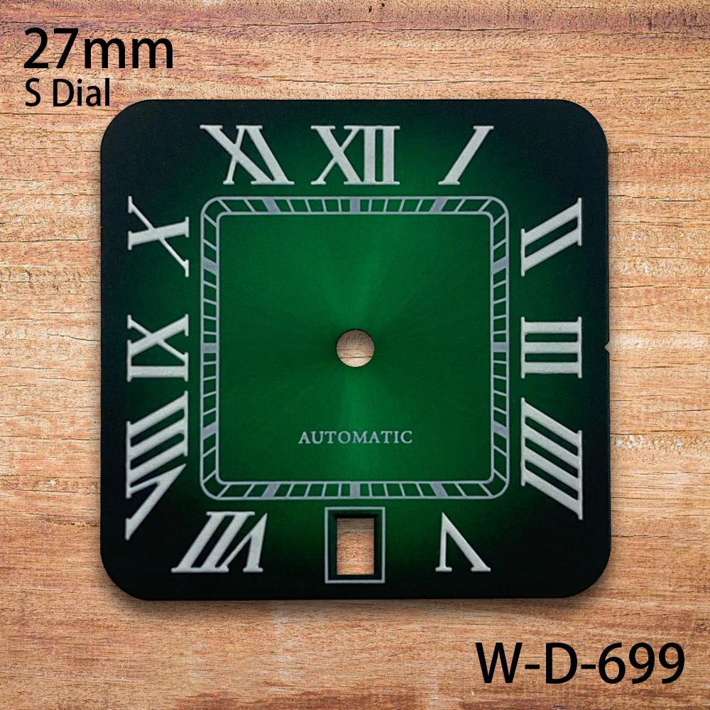 27Mm S Logo Persegi Dial Roma Cocok NH35/NH36/4R/7S Gerakan Otomatis Cocok Jam 6 Aksesori Modifikasi Jam Tangan 3/3.8/4 Jam