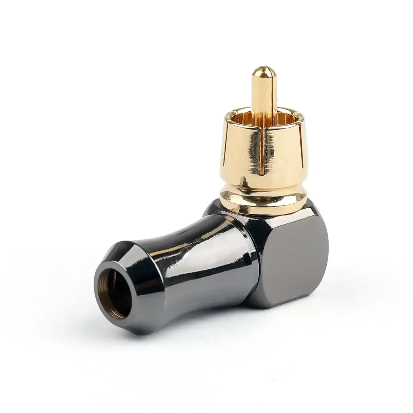 Durable High Quality RCA Right Angle Male Plug Copper Audio Video Connector 90 Degrees Soldering Adapte 6.35 Mm Male RCA Plug