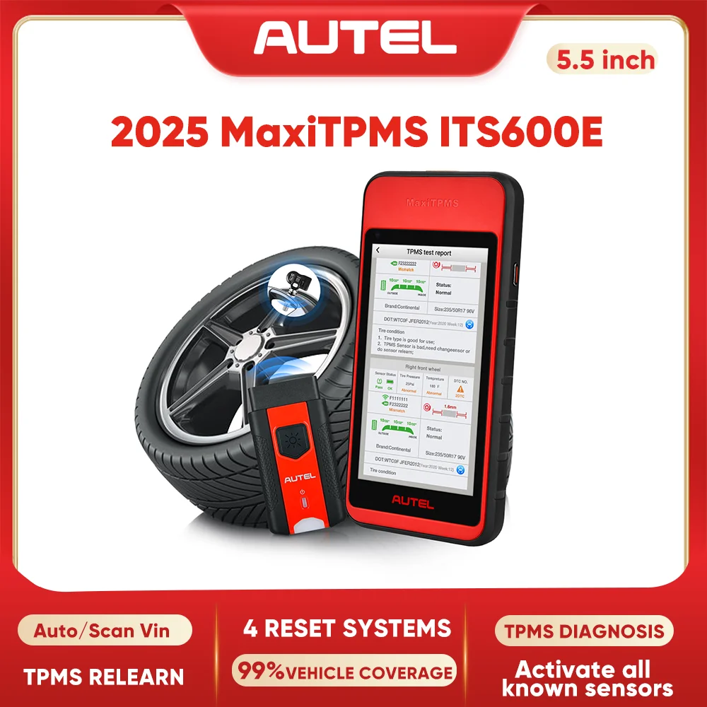 Autel MaxiTPMS ITS600E TPMS OBD2 Relearn Programming Tool MaxiTPMS TBE200 Tire Tread Depth Brake Disc Wear Detector