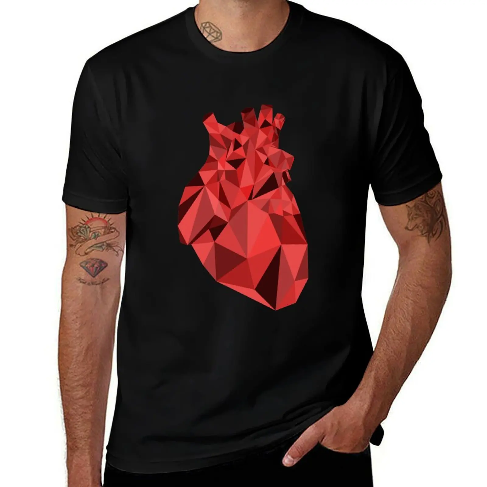 Polygon Heart T-Shirt Sports Casual Breathable Tee Shirt T-Shirt