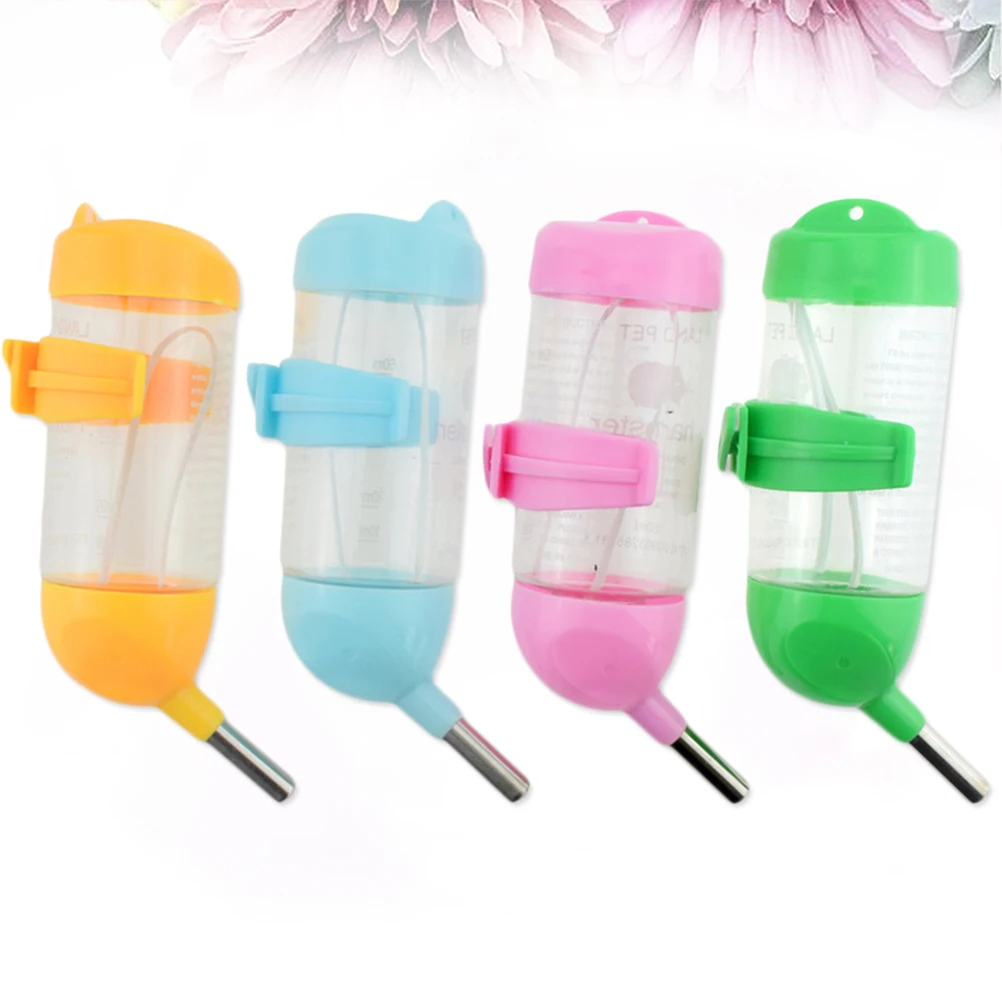 

80ML Pet Water Bottle Safe Plastic Dog Variety R om Color Hanging Easy Install Monitor Intake Small Animal Feeding