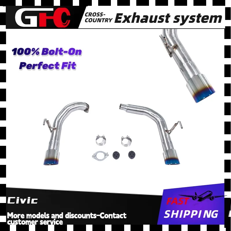 

Exhaust system 2016-2017 Civic High-performance stainless steel exhaust pipe, universal.