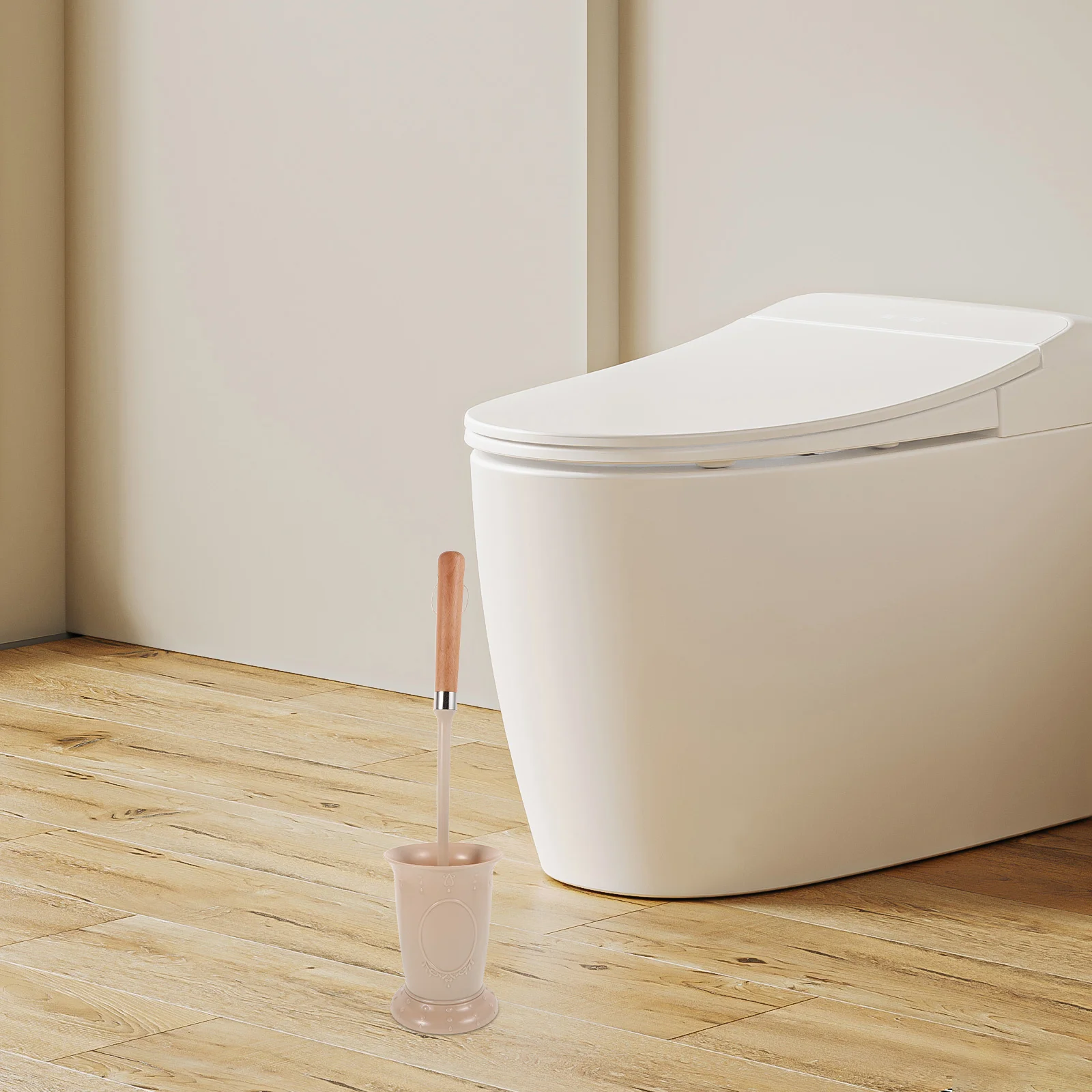 مجموعة فرشاة المرحاض المنزلية، مقبض خشبي طويل، تصميم مريح لتنظيف الحمام، المنزل، الفندق، الأماكن العامة، المرحاض الصحي #5