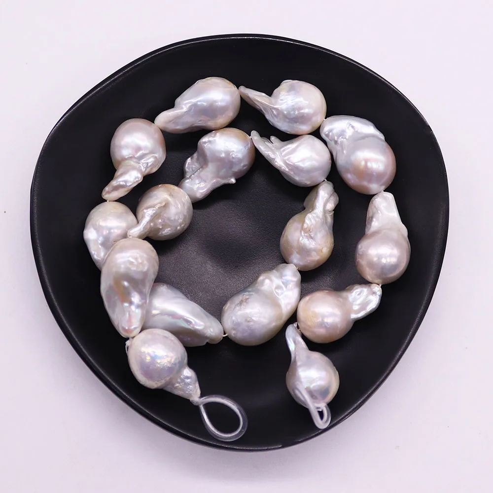 Natural Large Baroque Pearl Beads 15x17-15x25mm Irregular Freshwater Pearl Handmade Necklace Bracelet Jewelry Accessory 1 Strand
