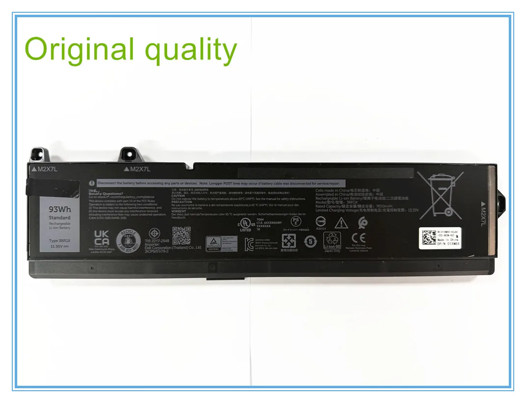 

High quality 11.55V 7680mAh 93Wh 3RFGX Laptop Battery 01XM5X 1XM5X Battery