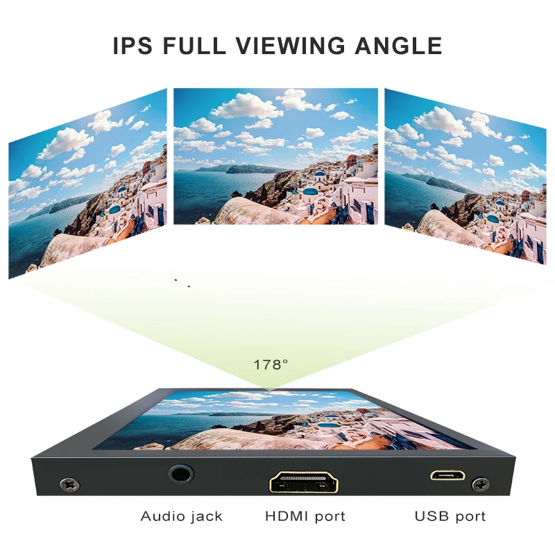 LESOWN 7 inch Touchscreen Small LCD Monitor HDMI 1024x600 IPS White Widescreen Portable Display Compatible with Aida64 Laptop PC