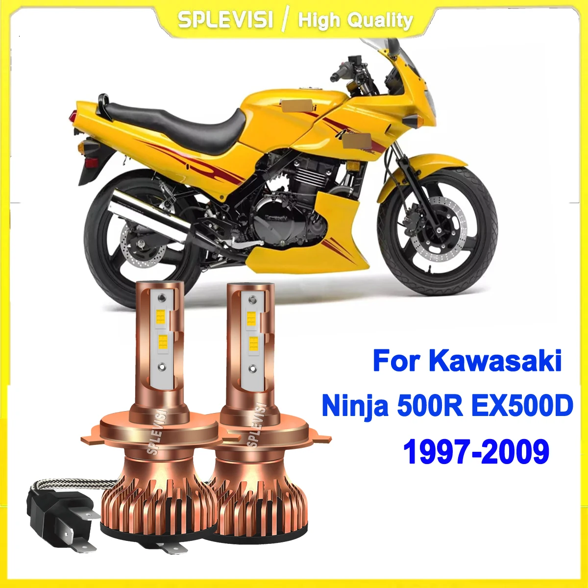 

led motorcycle headlight high low beam Super Bright Lights For Kawasaki Ninja 500R EX500D 1997 1998 1999 2000 2001 2002-2009