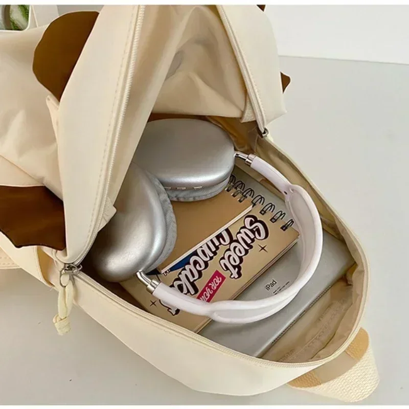 Cute Cartoon Animal Capybara Patterns Backpack Large Capacity Commuting Lovely Adjustable Curved Shoulder Strap Soft Handle