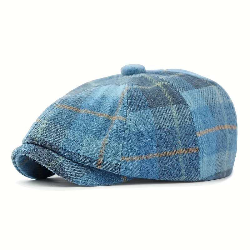 New Autumn Newsboy Caps for Men Women Checkered Octagonal Hat Detective Artist Painter Cabbie Beret British Driver Flat Cap