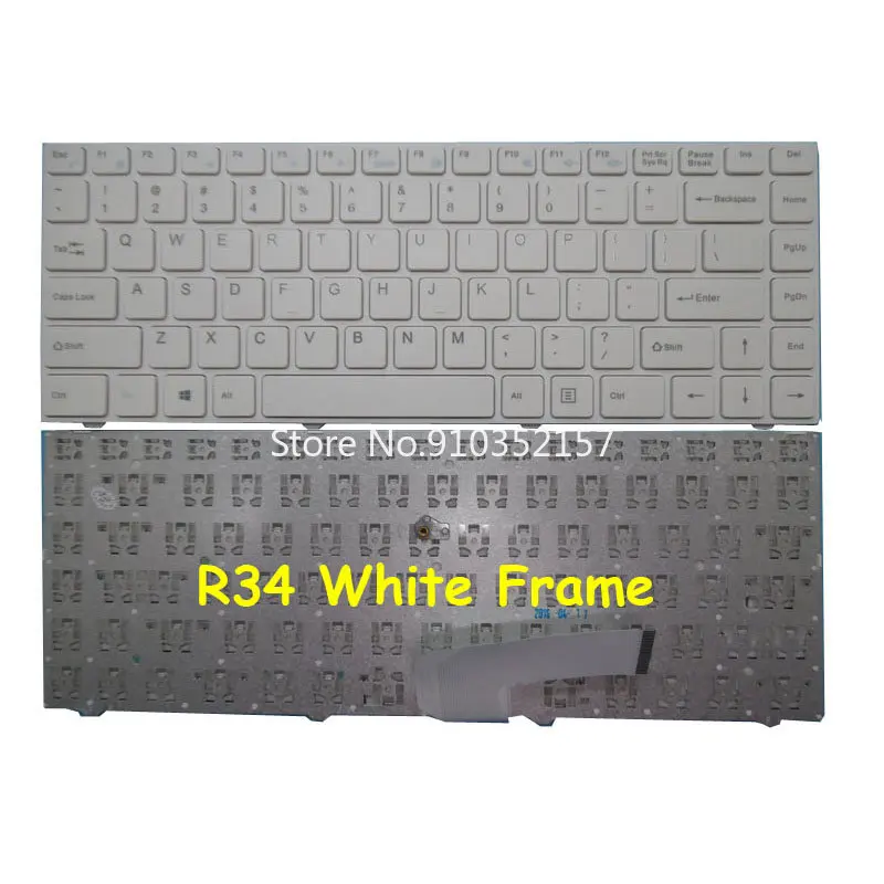 English Keyboard For ENZ R34 DK300H PRIDE-K2119 343000018 LT-14101RHWB/N DK300H PRIDE-K2119 343000018 For DEEQ R34 White Frame