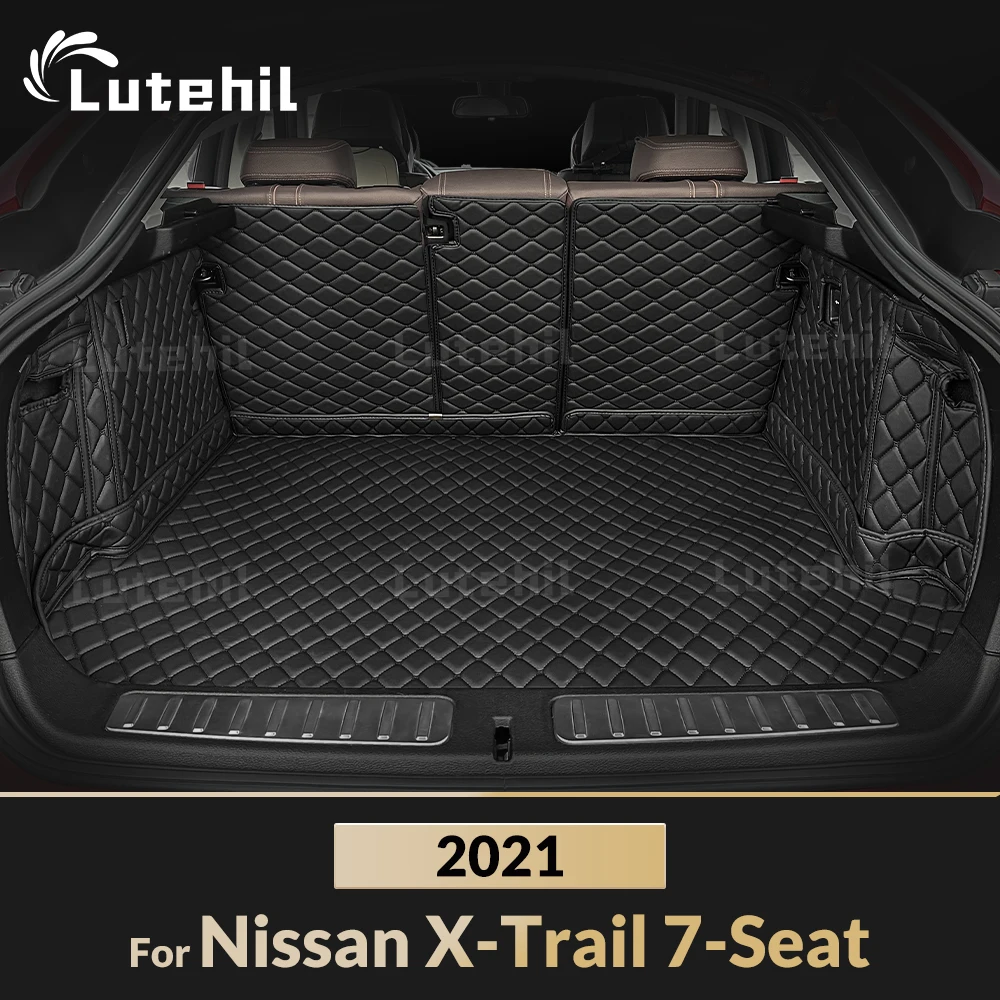 

Для Nissan X-Trail 7-местный 2021, автомобильный полный коврик для багажника Lutehil, чехол для багажника автомобиля, подкладка для багажника, аксессуары для интерьера